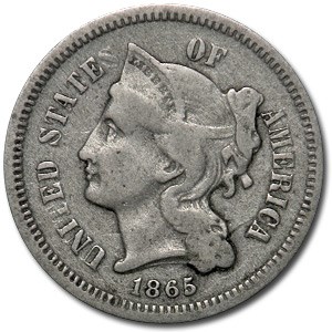 1865 3 Cent Nickel Fine 1865 3 Cent Nickel Fine